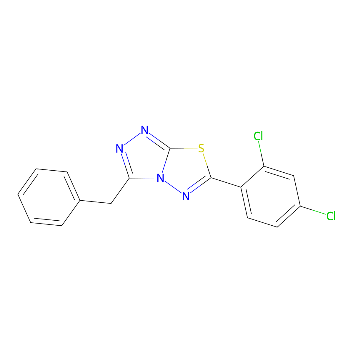 3-Benzyl-6-(2,4-dichlorophenyl)[1,2,4]triazolo[3,4-b][1,3,4]thiadiazole molecular structure, CAS 724431-91-8