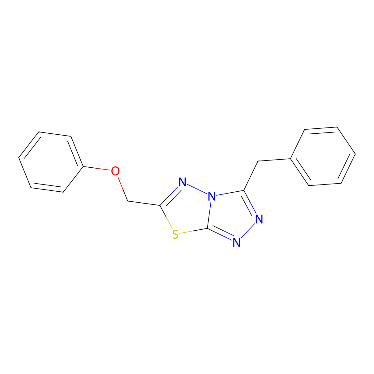 3-Benzyl-6-(phenoxymethyl)[1,2,4]triazolo[3,4-b][1,3,4]thiadiazole molecular structure, CAS 724431-93-0
