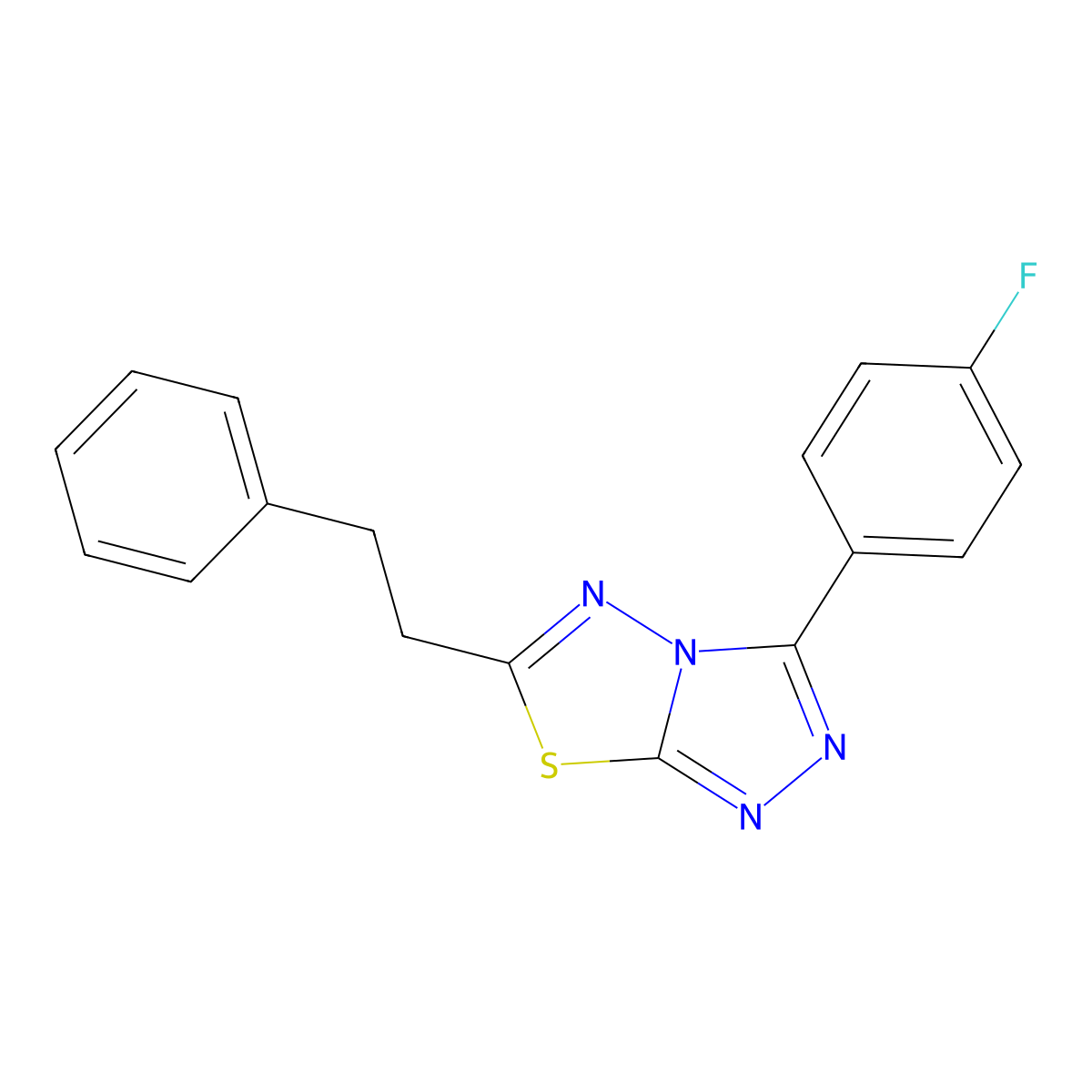 3-(4-Fluorophenyl)-6-(2-phenylethyl)[1,2,4]triazolo[3,4-b][1,3,4]thiadiazole molecular structure, CAS 724432-38-6