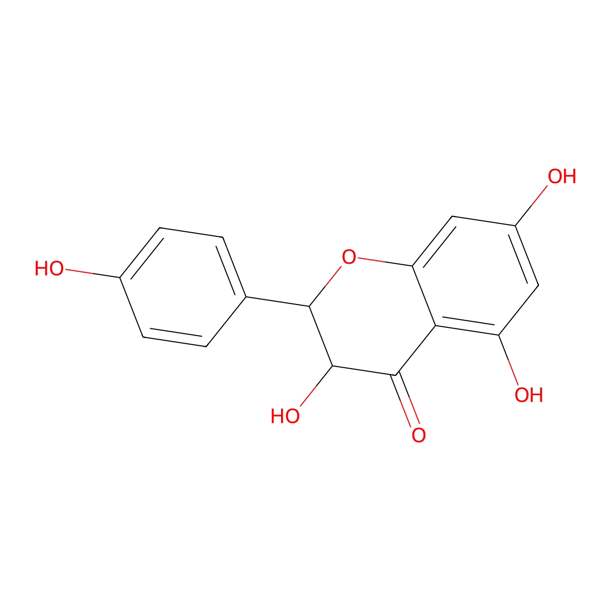 3,5,7-Trihydroxy-2-(4-Hydroxyphenyl)Chroman-4-One molecular structure, CAS 724434-08-6