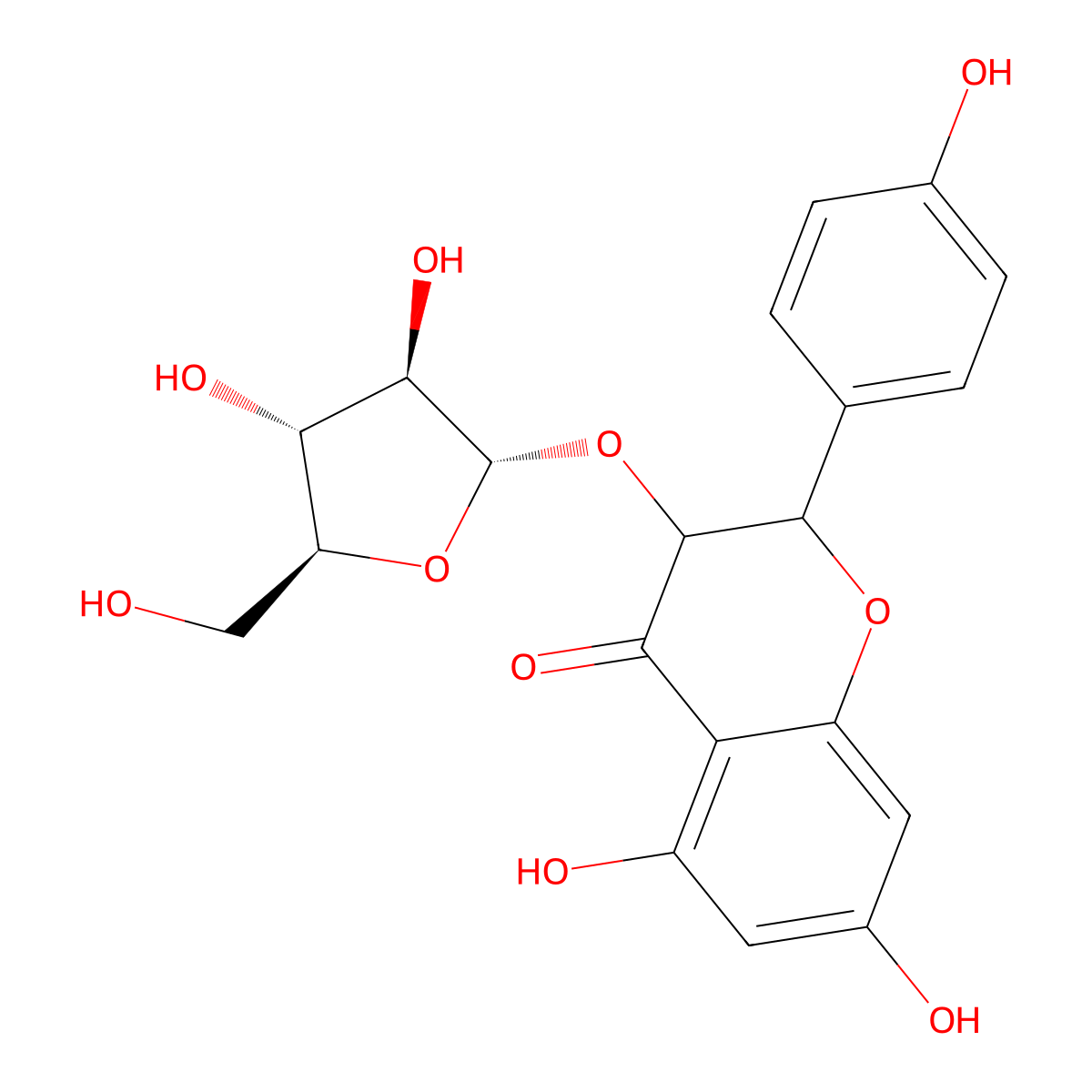 Dihydrokaempferol-3-O-arabinoside molecular structure, CAS 724434-09-7