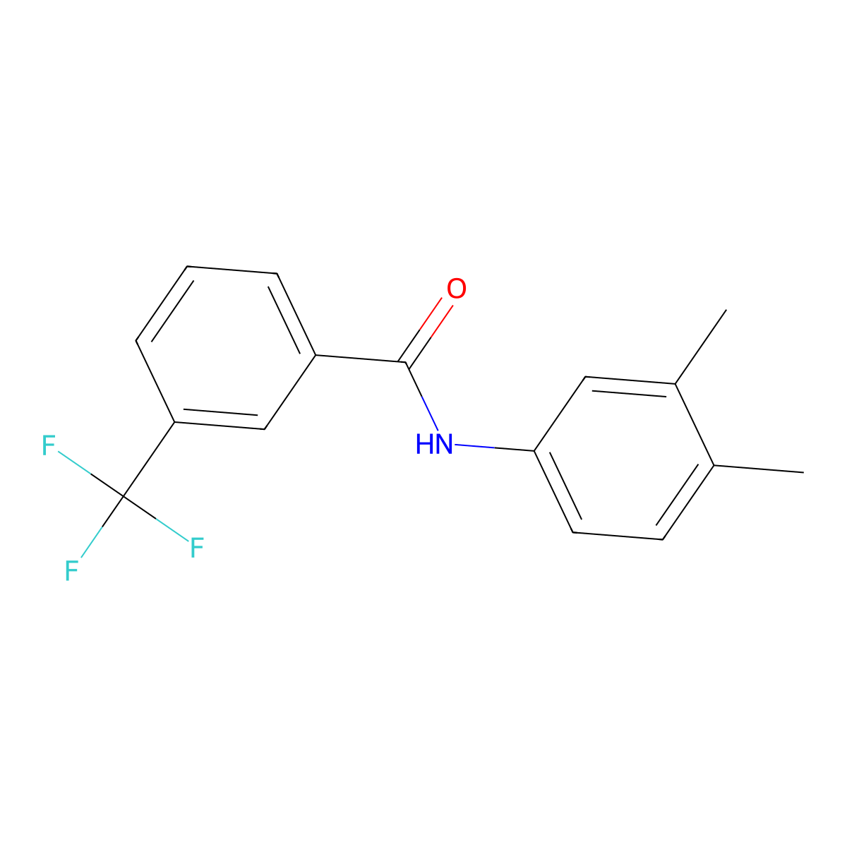 N-(3,4-dimethylphenyl)-3-(trifluoromethyl)benzamide molecular structure, CAS 724434-61-1