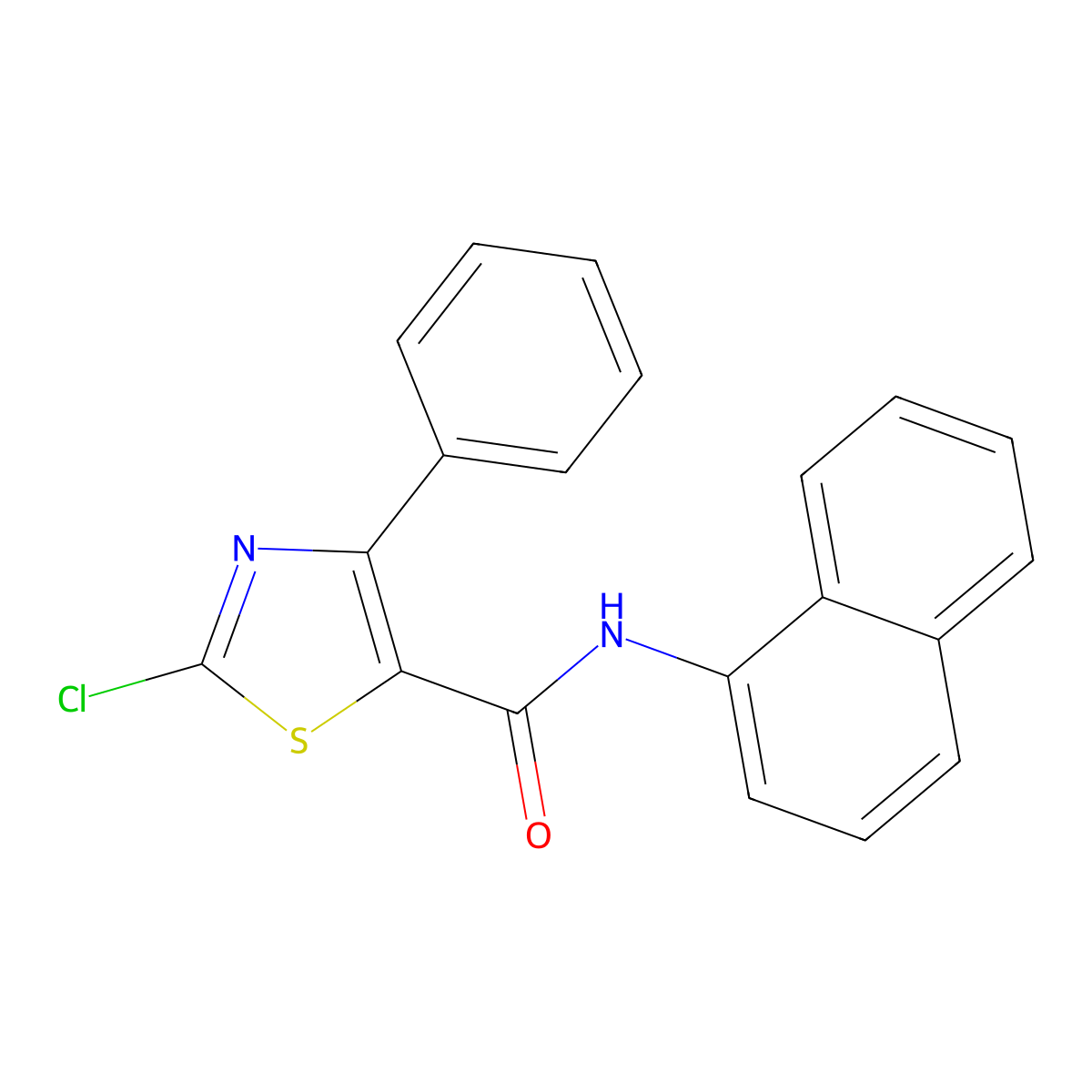 2-chloro-N-(1-naphthyl)-4-phenyl-1,3-thiazole-5-carboxamide molecular structure, CAS 724434-79-1