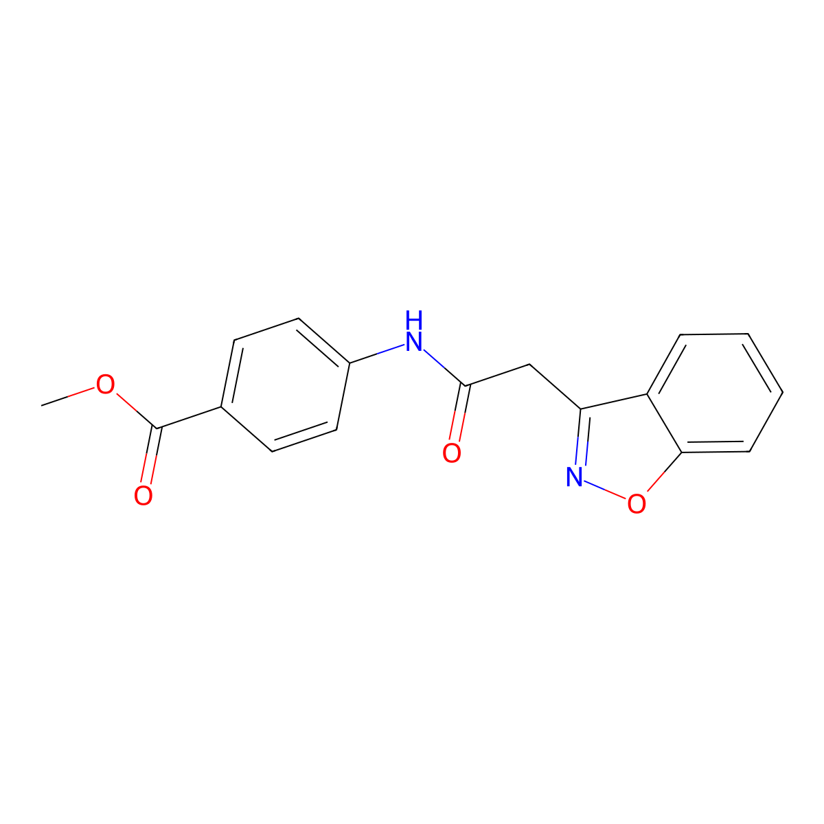 Methyl 4-[(1,2-benzisoxazol-3-ylacetyl)amino]benzoate molecular structure, CAS 724435-27-2