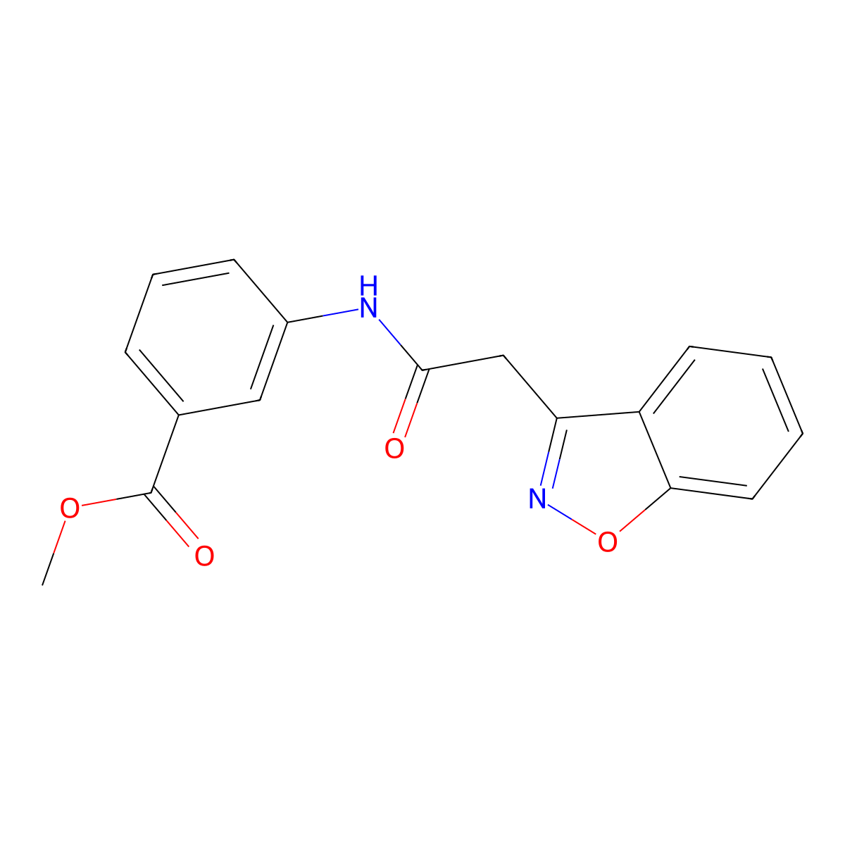 Methyl 3-[(1,2-benzisoxazol-3-ylacetyl)amino]benzoate molecular structure, CAS 724435-29-4