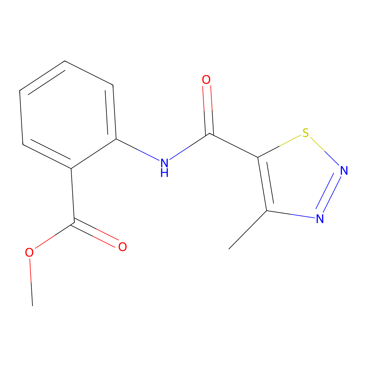 Methyl 2-{[(4-methyl-1,2,3-thiadiazol-5-yl)carbonyl]amino}benzoate molecular structure, CAS 724435-67-0