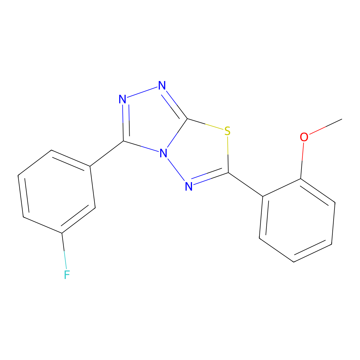 3-(3-Fluorophenyl)-6-(2-methoxyphenyl)-[1,2,4]triazolo[3,4-b][1,3,4]thiadiazole molecular structure, CAS 724435-95-4