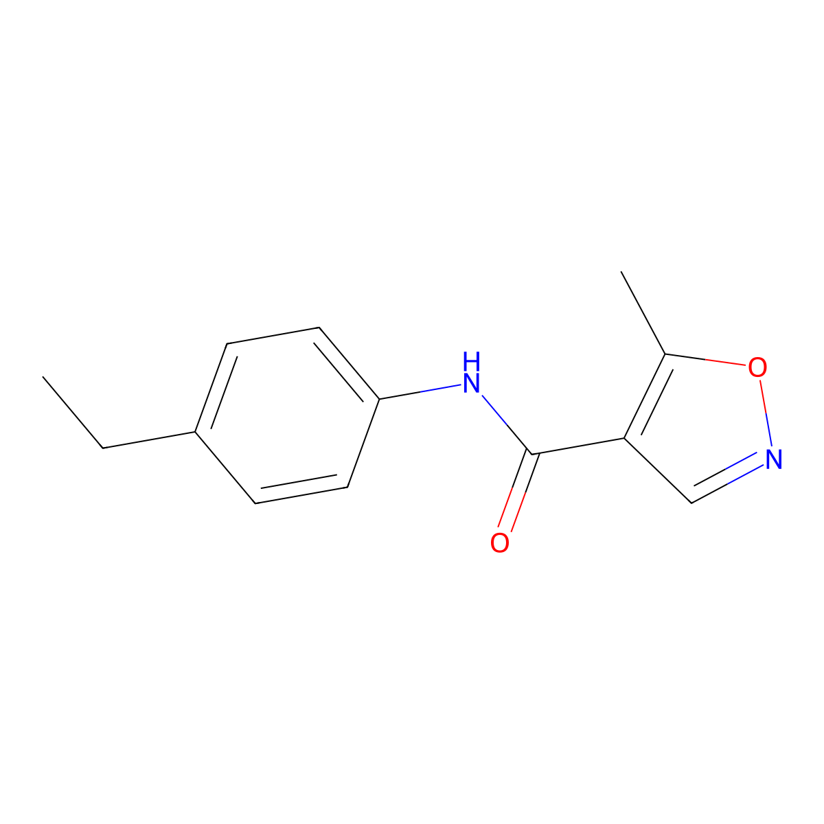N-(4-ethylphenyl)-5-methylisoxazole-4-carboxamide molecular structure, CAS 724436-18-4