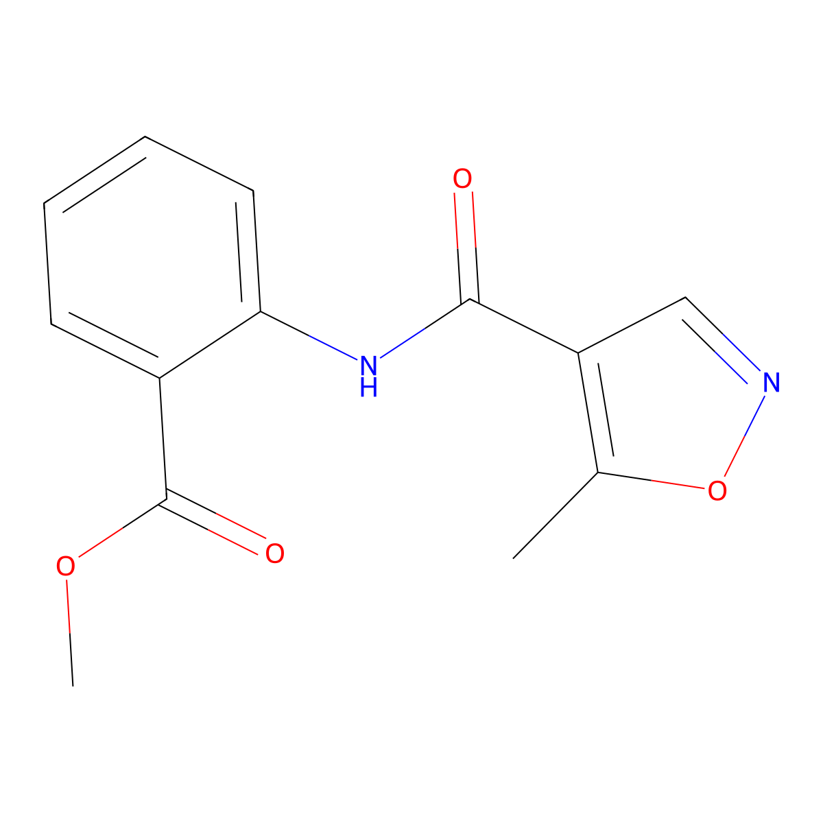 Methyl 2-(5-methylisoxazole-4-carboxamido)benzoate molecular structure, CAS 724436-21-9