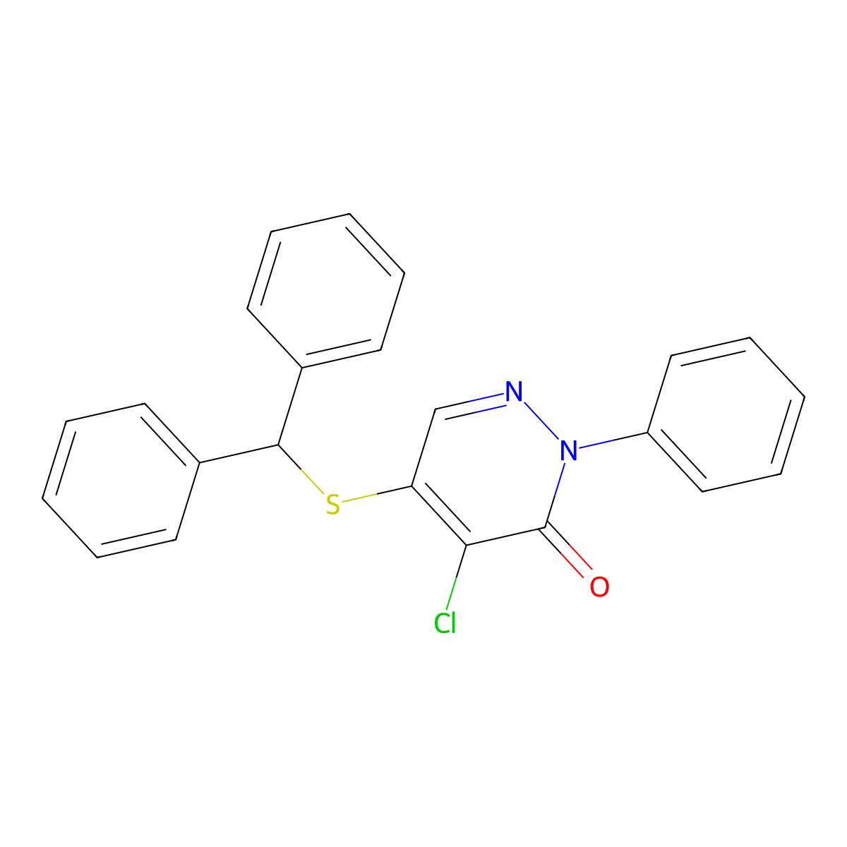 5-(benzhydrylsulfanyl)-4-chloro-2-phenyl-3(2H)-pyridazinone molecular structure, CAS 724436-59-3