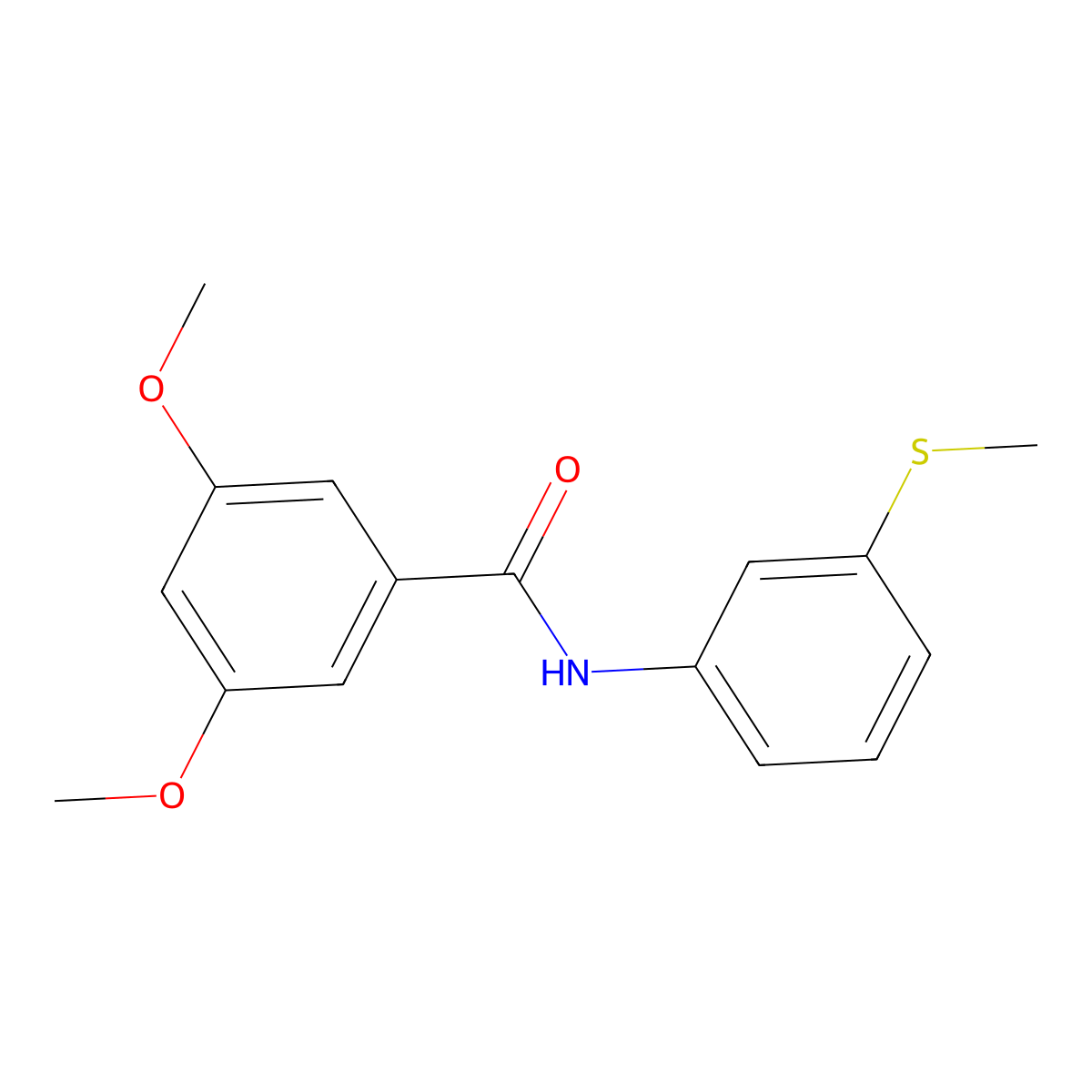 3,5-dimethoxy-N-(3-methylsulfanylphenyl)benzamide molecular structure, CAS 724436-82-2
