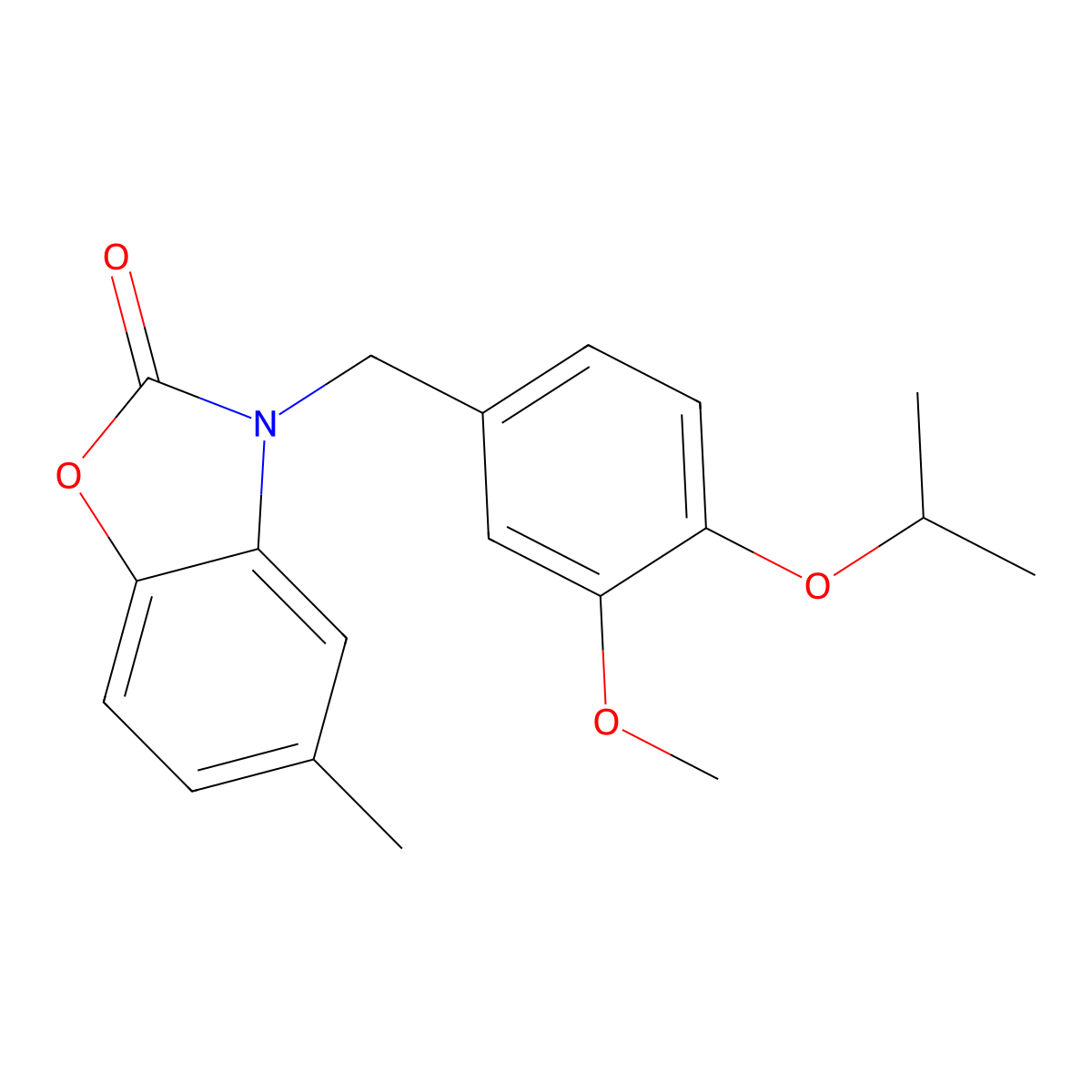 3-(4-Isopropoxy-3-methoxy-benzyl)-5-methyl-3H-benzooxazol-2-one molecular structure, CAS 724437-51-8