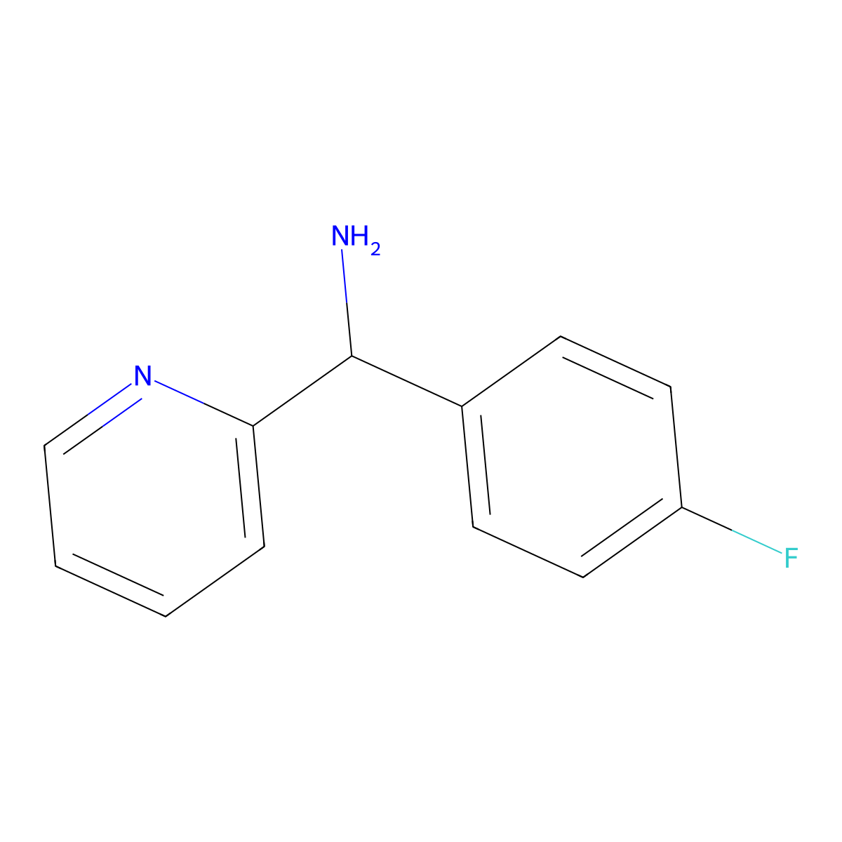 (4-Fluorophenyl)(pyridin-2-yl)methanamine molecular structure, CAS 724438-47-5