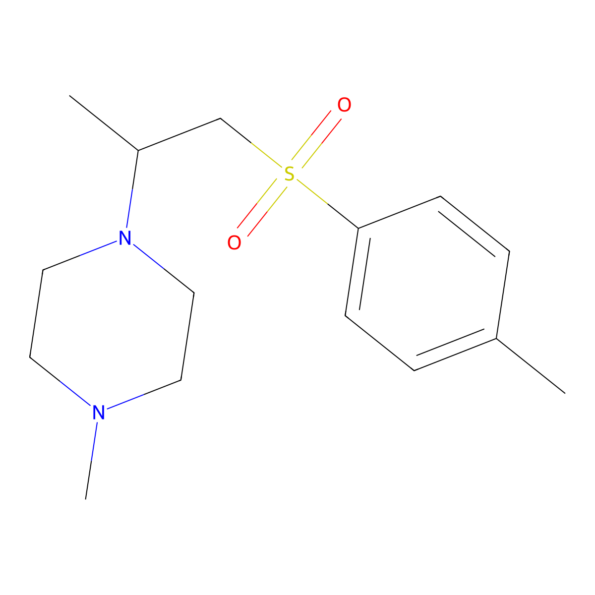 1-Methyl-4-[1-(4-methylphenyl)sulfonylpropan-2-yl]piperazine molecular structure, CAS 724439-89-8