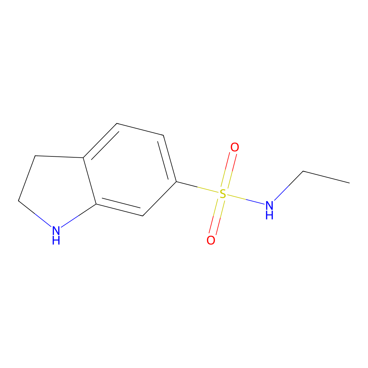 N-ethyl-2,3-dihydro-1H-indole-6-sulfonamide molecular structure, CAS 724440-53-3