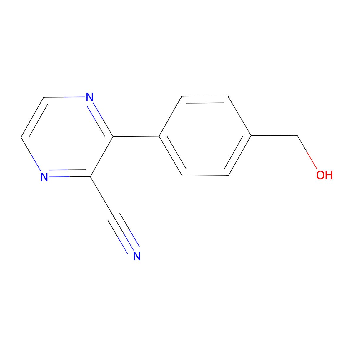3-(4-(Hydroxymethyl)phenyl)pyrazine-2-carbonitrile molecular structure, CAS 724441-49-0