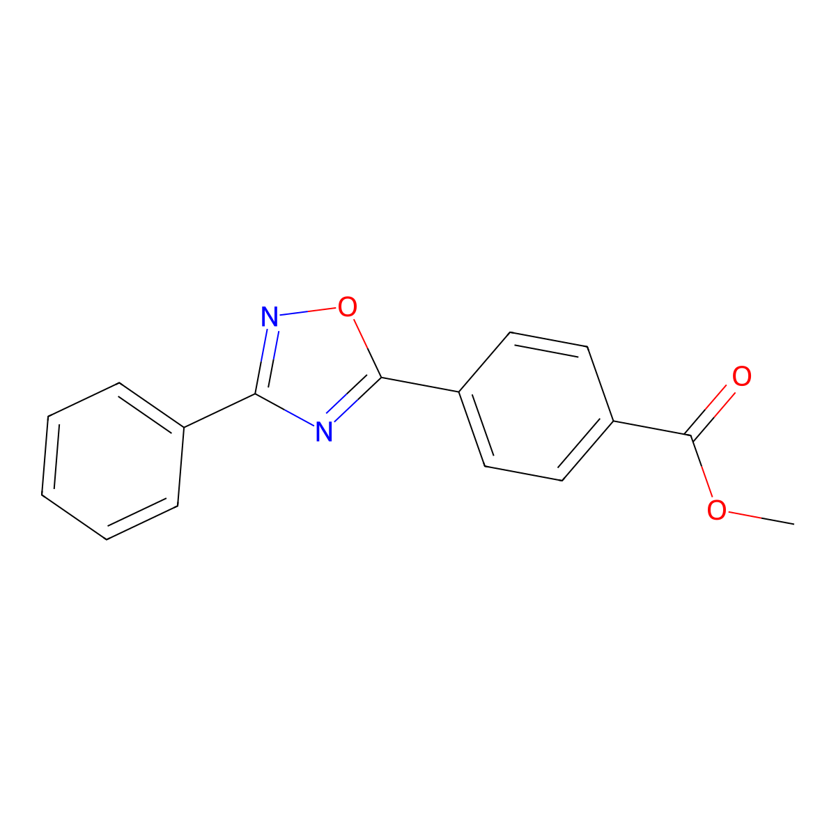 Methyl 4-(3-phenyl-1,2,4-oxadiazol-5-yl)benzoate molecular structure, CAS 724446-48-4