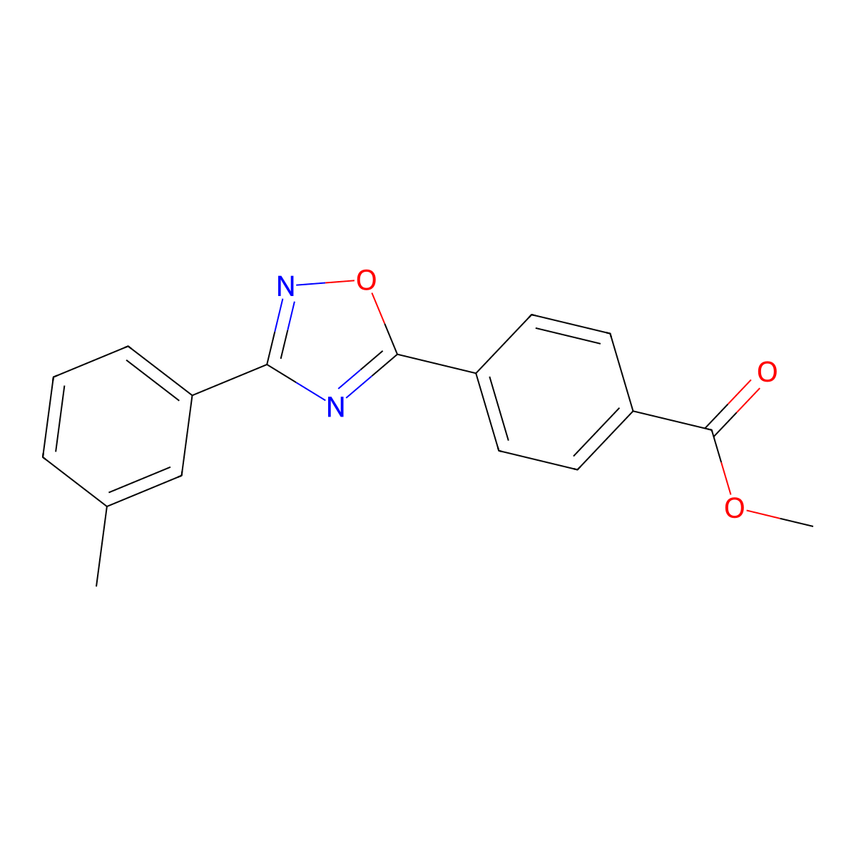 Methyl 4-[3-(3-methylphenyl)-1,2,4-oxadiazol-5-yl]benzoate molecular structure, CAS 724446-54-2