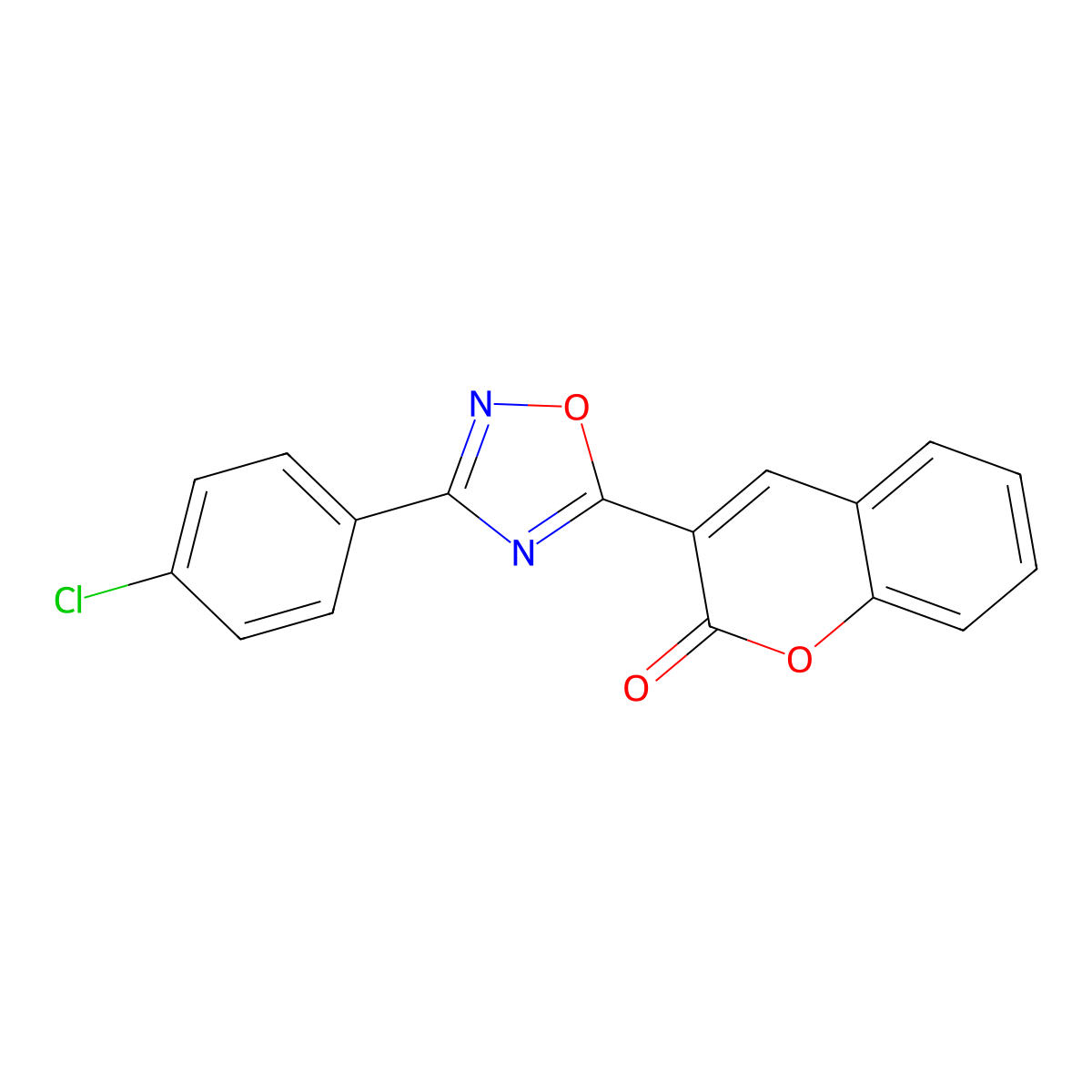3-[3-(4-chlorophenyl)-1,2,4-oxadiazol-5-yl]-2H-chromen-2-one molecular structure, CAS 724446-55-3