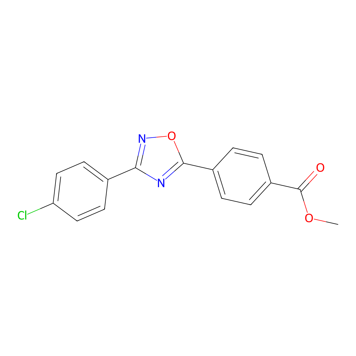 Methyl 4-[3-(4-chlorophenyl)-1,2,4-oxadiazol-5-yl]benzoate molecular structure, CAS 724446-62-2