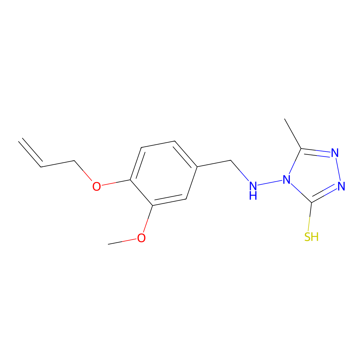4-{[4-(allyloxy)-3-methoxybenzyl]amino}-5-methyl-4H-1,2,4-triazol-3-ylhydrosulfide molecular structure, CAS 724446-86-0
