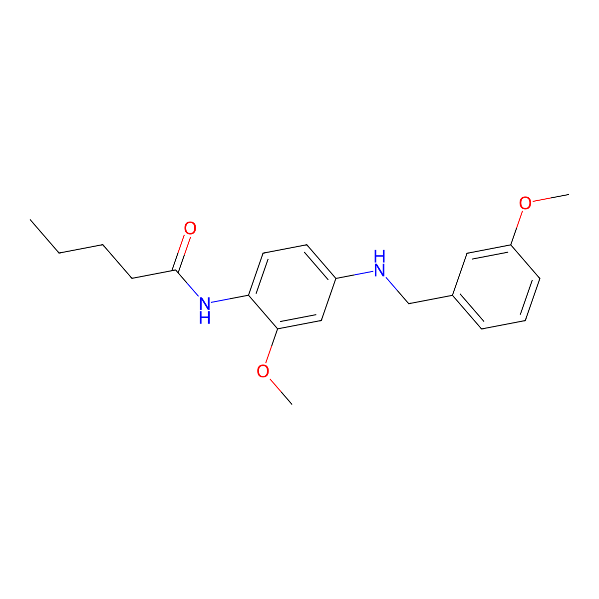 N-{2-methoxy-4-[(3-methoxybenzyl)amino]phenyl}pentanamide molecular structure, CAS 724448-99-1
