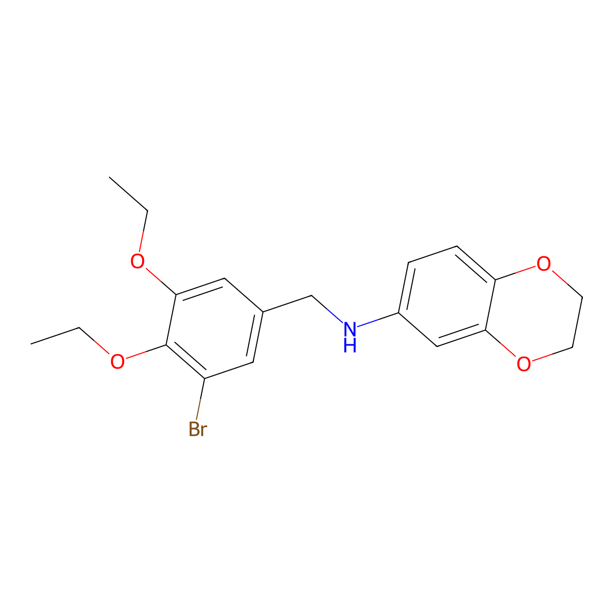 N-[(3-bromo-4,5-diethoxyphenyl)methyl]-2,3-dihydro-1,4-benzodioxin-6-amine molecular structure, CAS 724449-08-5