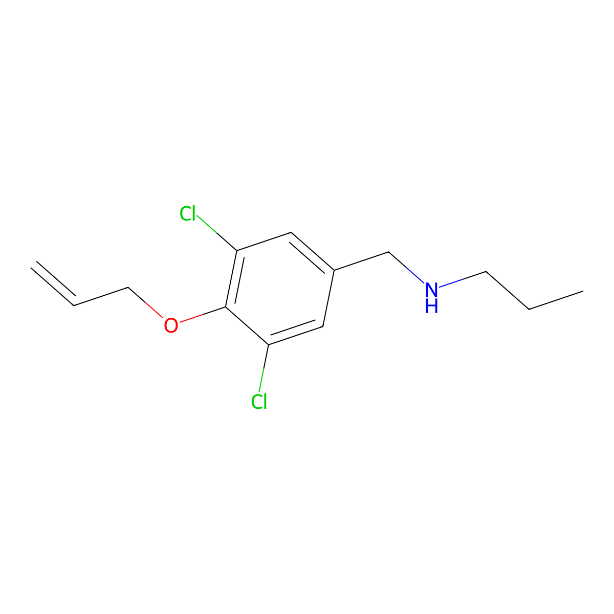 N-[4-(allyloxy)-3,5-dichlorobenzyl]-N-propylamine molecular structure, CAS 724449-17-6
