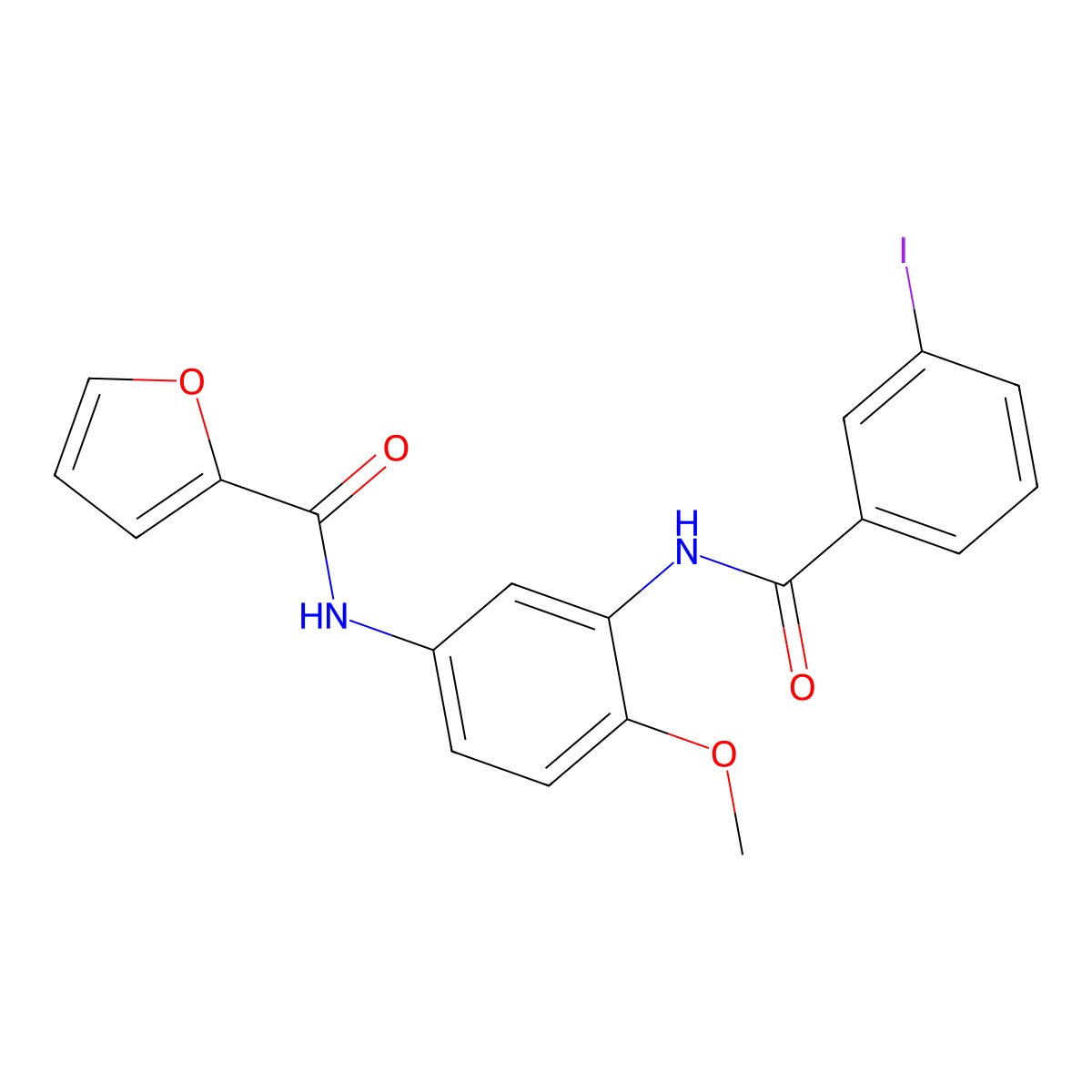N-{3-[(3-iodobenzoyl)amino]-4-methoxyphenyl}-2-furamide molecular structure, CAS 724449-23-4