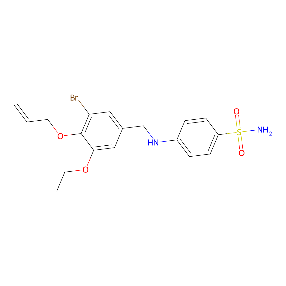 4-{[4-(Allyloxy)-3-bromo-5-ethoxybenzyl]amino}benzenesulfonamide molecular structure, CAS 724449-35-8
