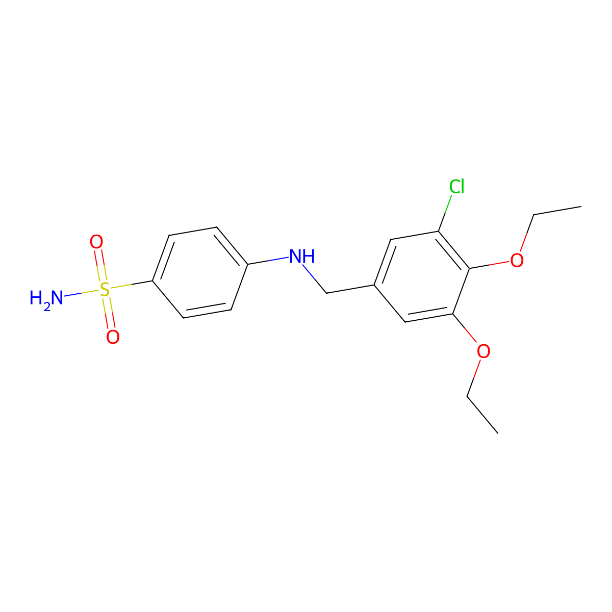 4-[(3-Chloro-4,5-diethoxybenzyl)amino]benzenesulfonamide molecular structure, CAS 724449-43-8