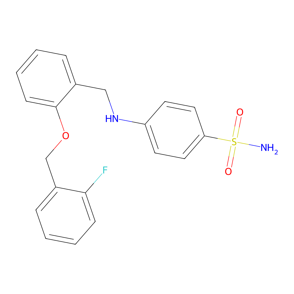 4-({2-[(2-Fluorobenzyl)oxy]benzyl}amino)benzenesulfonamide molecular structure, CAS 724449-45-0