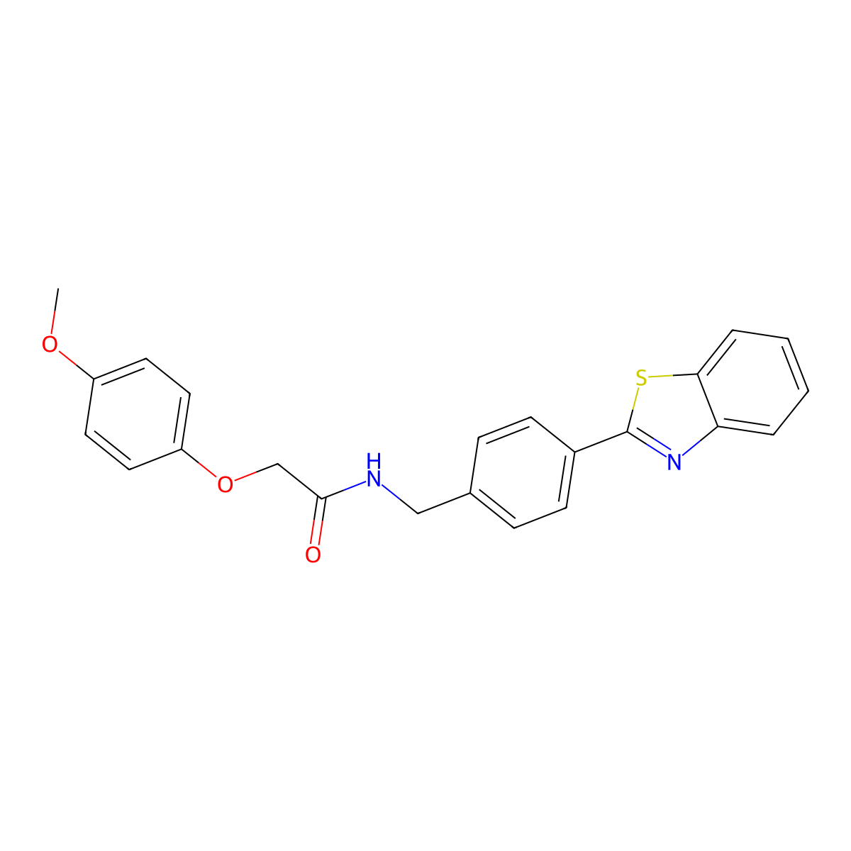 N-[4-(1,3-benzothiazol-2-yl)benzyl]-2-(4-methoxyphenoxy)acetamide molecular structure, CAS 724449-47-2