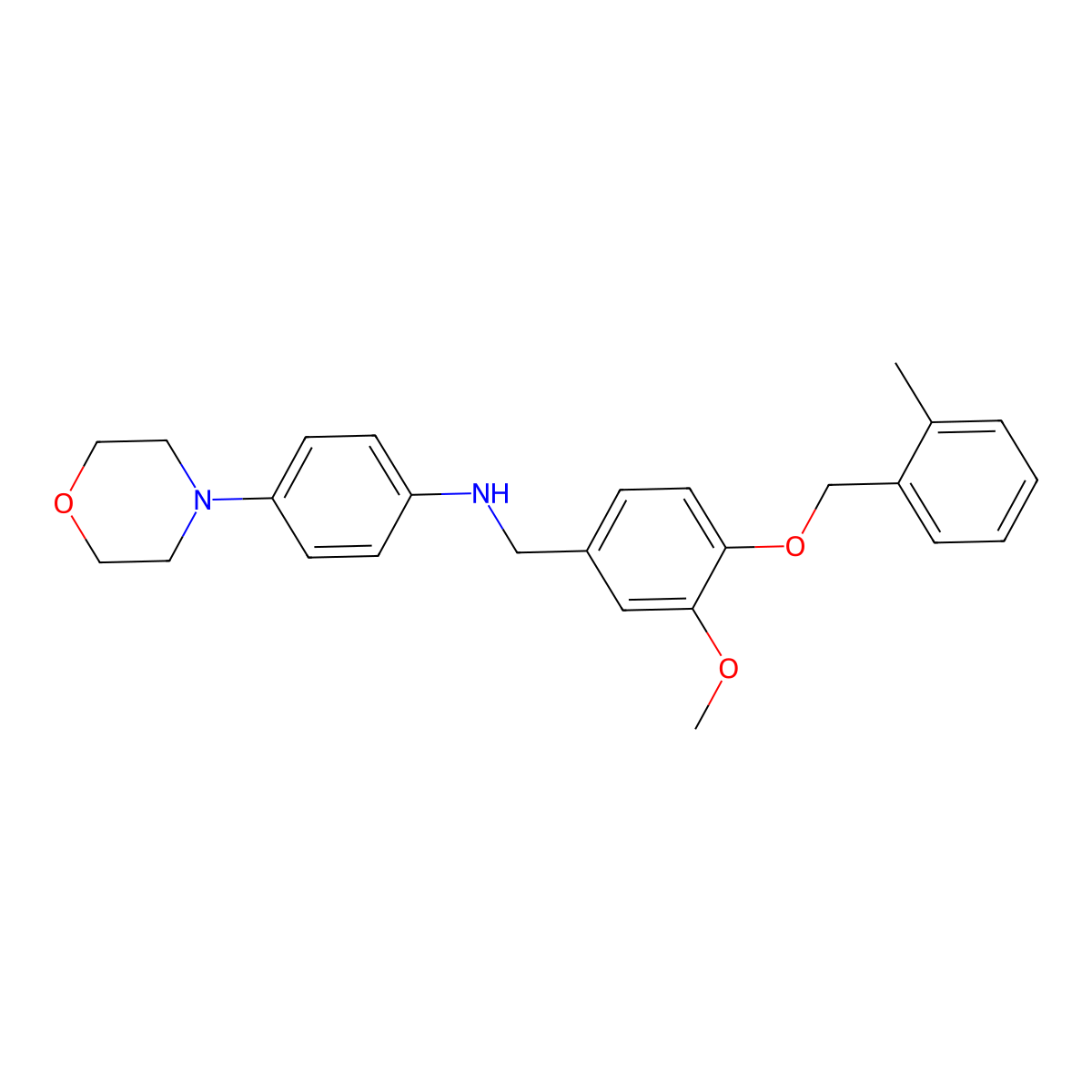 N-{3-methoxy-4-[(2-methylbenzyl)oxy]benzyl}-4-(morpholin-4-yl)aniline molecular structure, CAS 724449-60-9