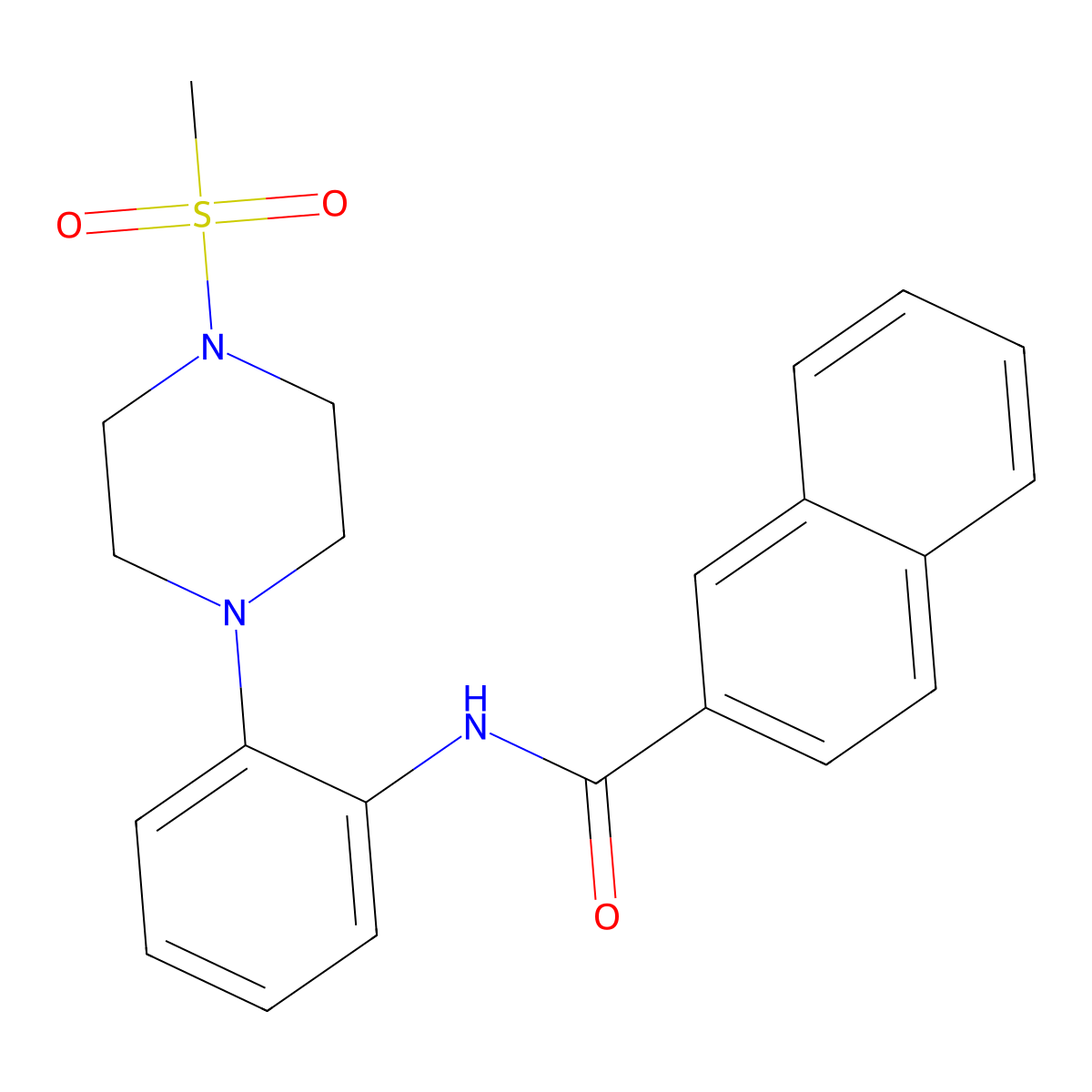 N-[2-(4-methylsulfonylpiperazin-1-yl)phenyl]naphthalene-2-carboxamide molecular structure, CAS 724449-70-1