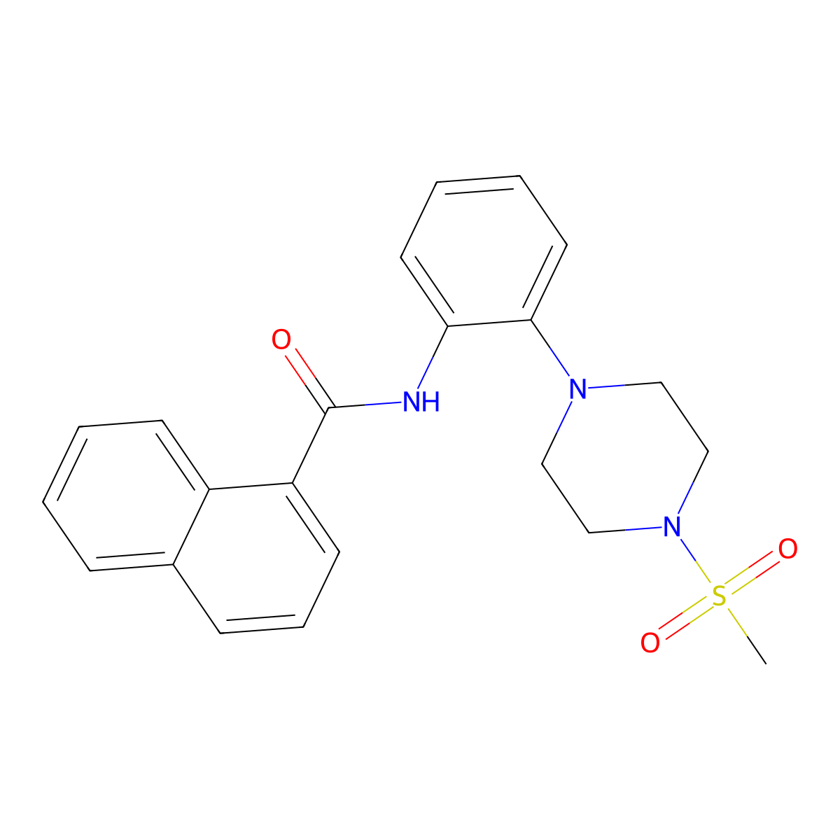 N-{2-[4-(methylsulfonyl)-1-piperazinyl]phenyl}-1-naphthamide molecular structure, CAS 724449-71-2