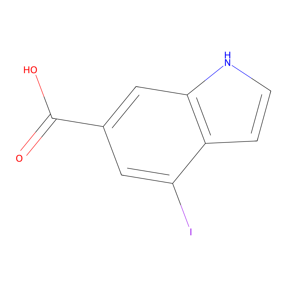 4-iodo-1H-indole-6-carboxylic acid molecular structure, CAS 724450-23-1