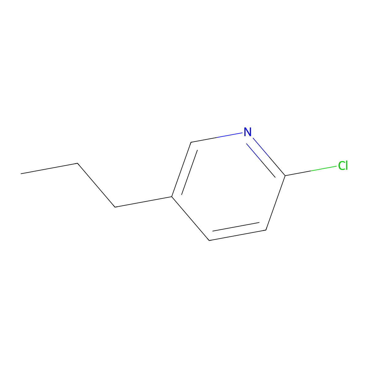 2-Chloro-5-propylpyridine molecular structure, CAS 724452-88-4