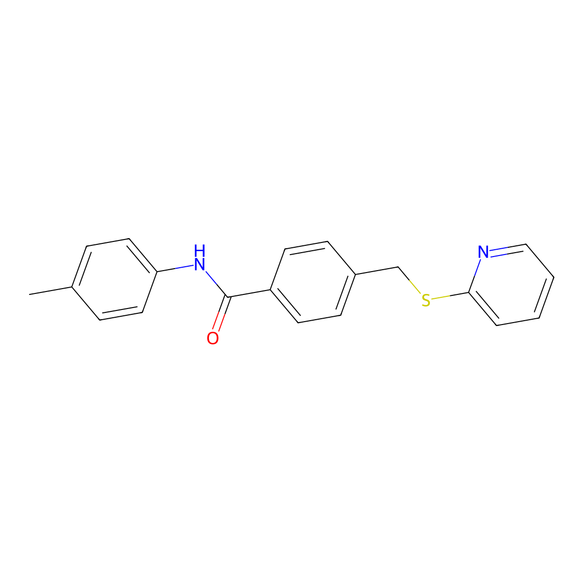 N-(4-methylphenyl)-4-[(2-pyridinylthio)methyl]benzamide molecular structure, CAS 724453-23-0