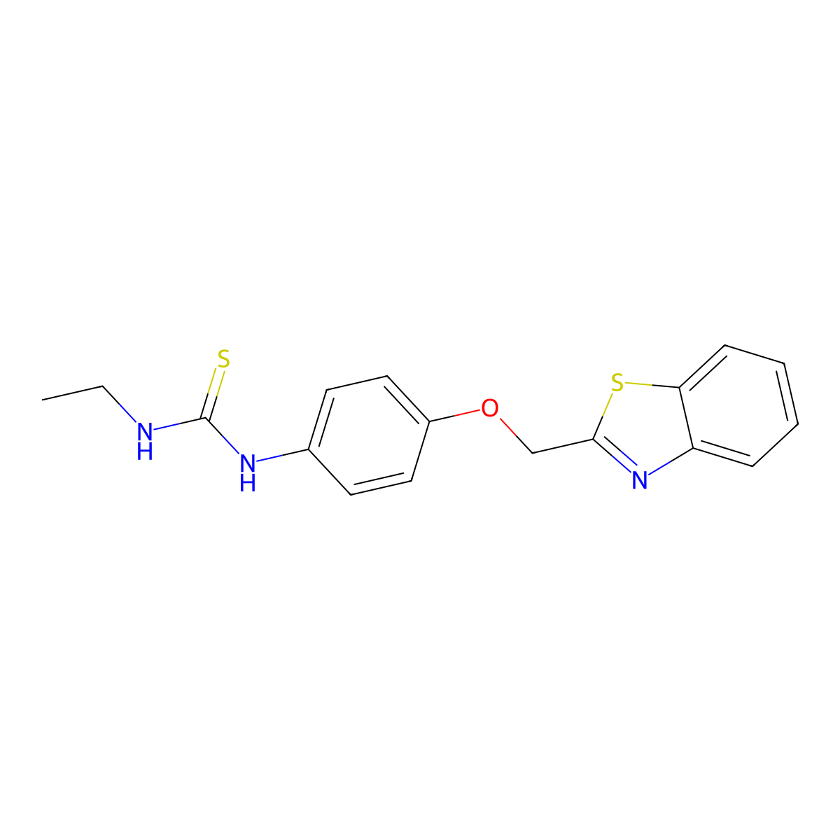 N-[4-(1,3-benzothiazol-2-ylmethoxy)phenyl]-N'-ethylthiourea molecular structure, CAS 724454-00-6