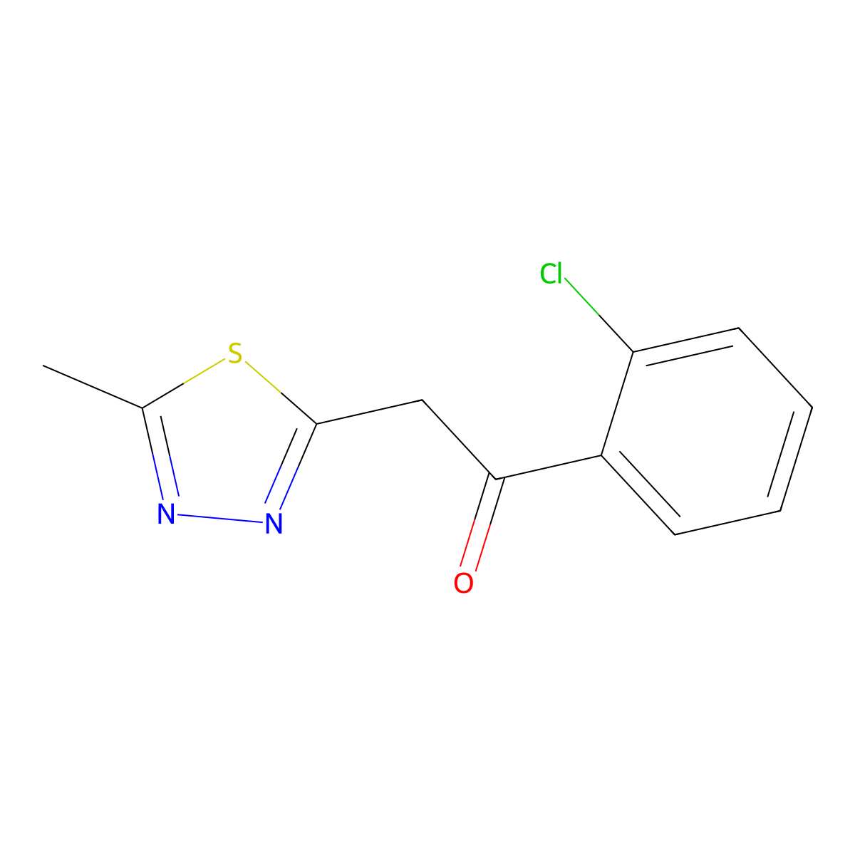 1-(2-Chlorophenyl)-2-(5-methyl-1,3,4-thiadiazol-2-yl)ethanone molecular structure, CAS 724454-80-2