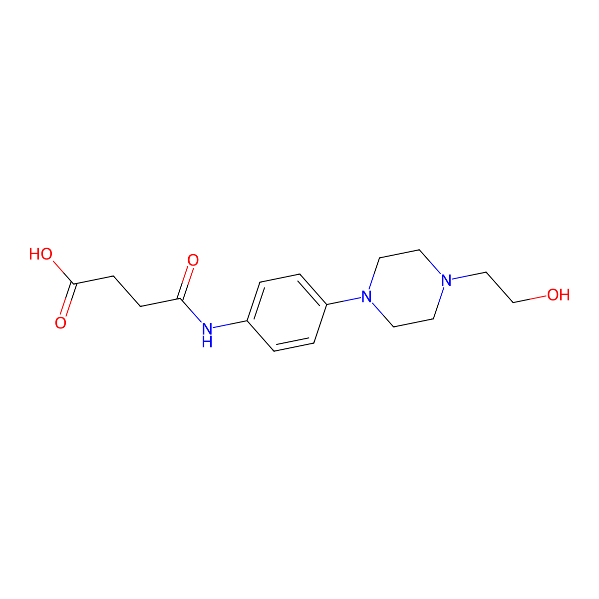 4-[[4-[4-(2-Hydroxyethyl)-1-piperazinyl]phenyl]amino]-4-oxobutanoic acid molecular structure, CAS 724455-63-4