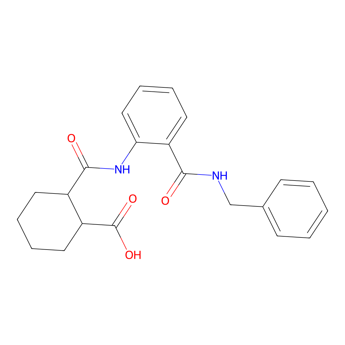 2-[[2-(Benzylcarbamoyl)phenyl]carbamoyl]cyclohexane-1-carboxylic acid molecular structure, CAS 724456-05-7