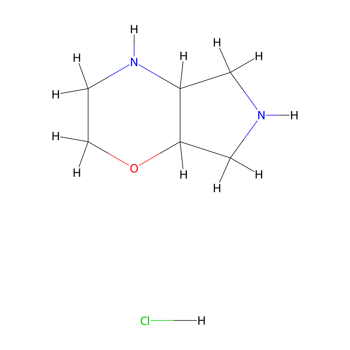 Octahydropyrrolo[3,4-b][1,4]oxazine hydrochloride molecular structure, CAS 724460-95-1
