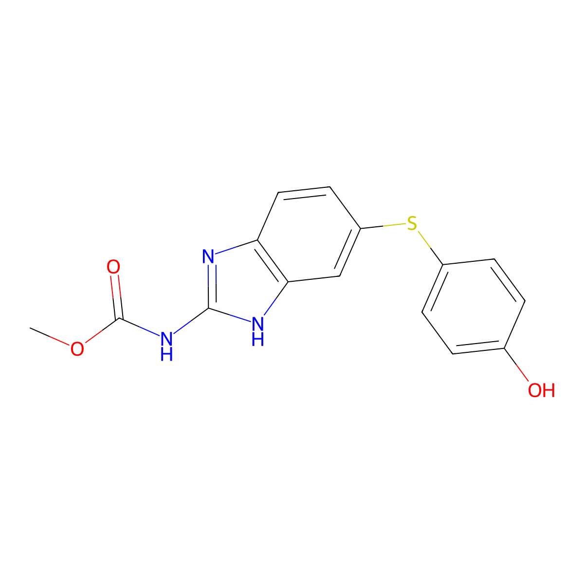 p-Hydroxyfenbendazole molecular structure, CAS 72447-64-4