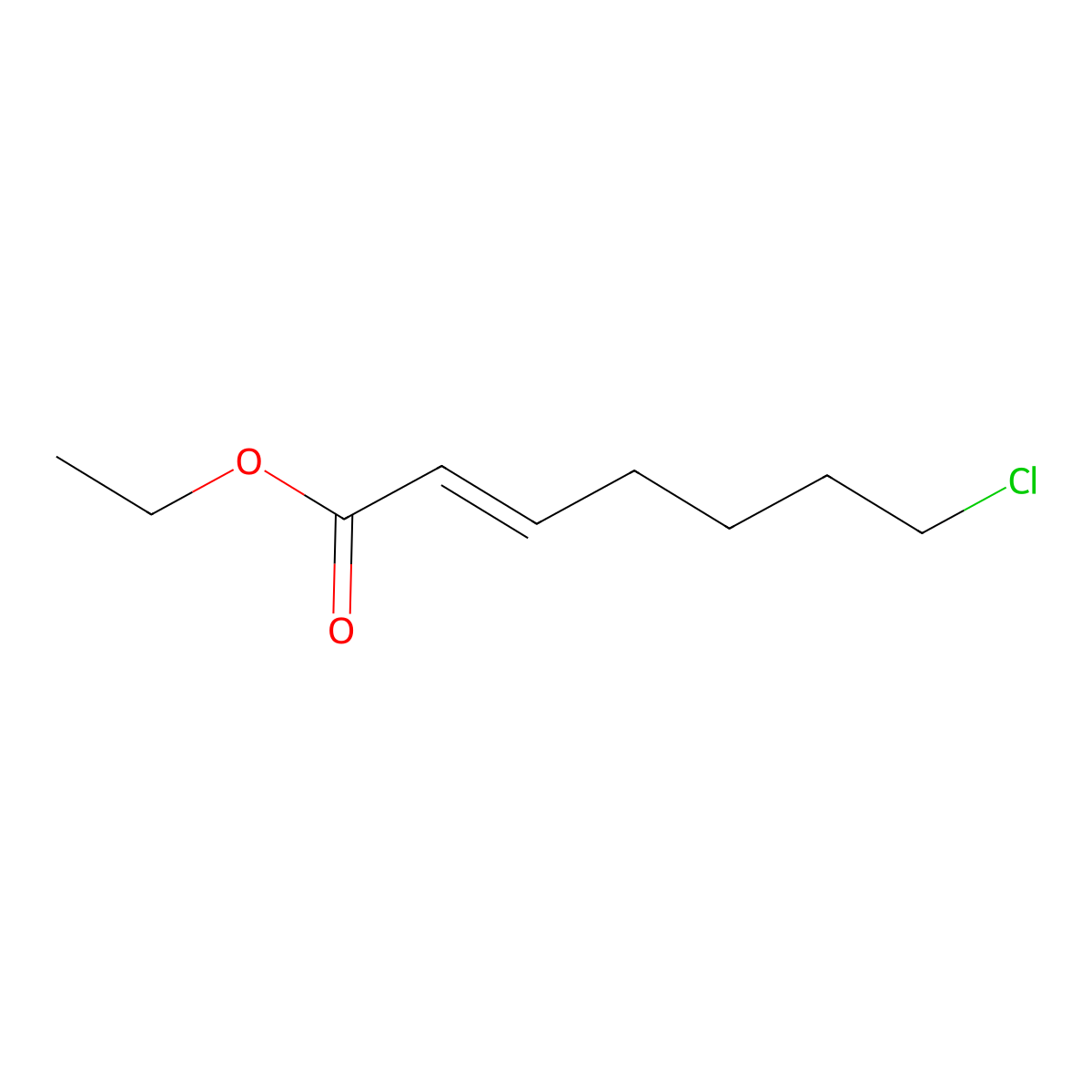 Ethyl 7-chlorohept-2-enoate molecular structure, CAS 72448-93-2