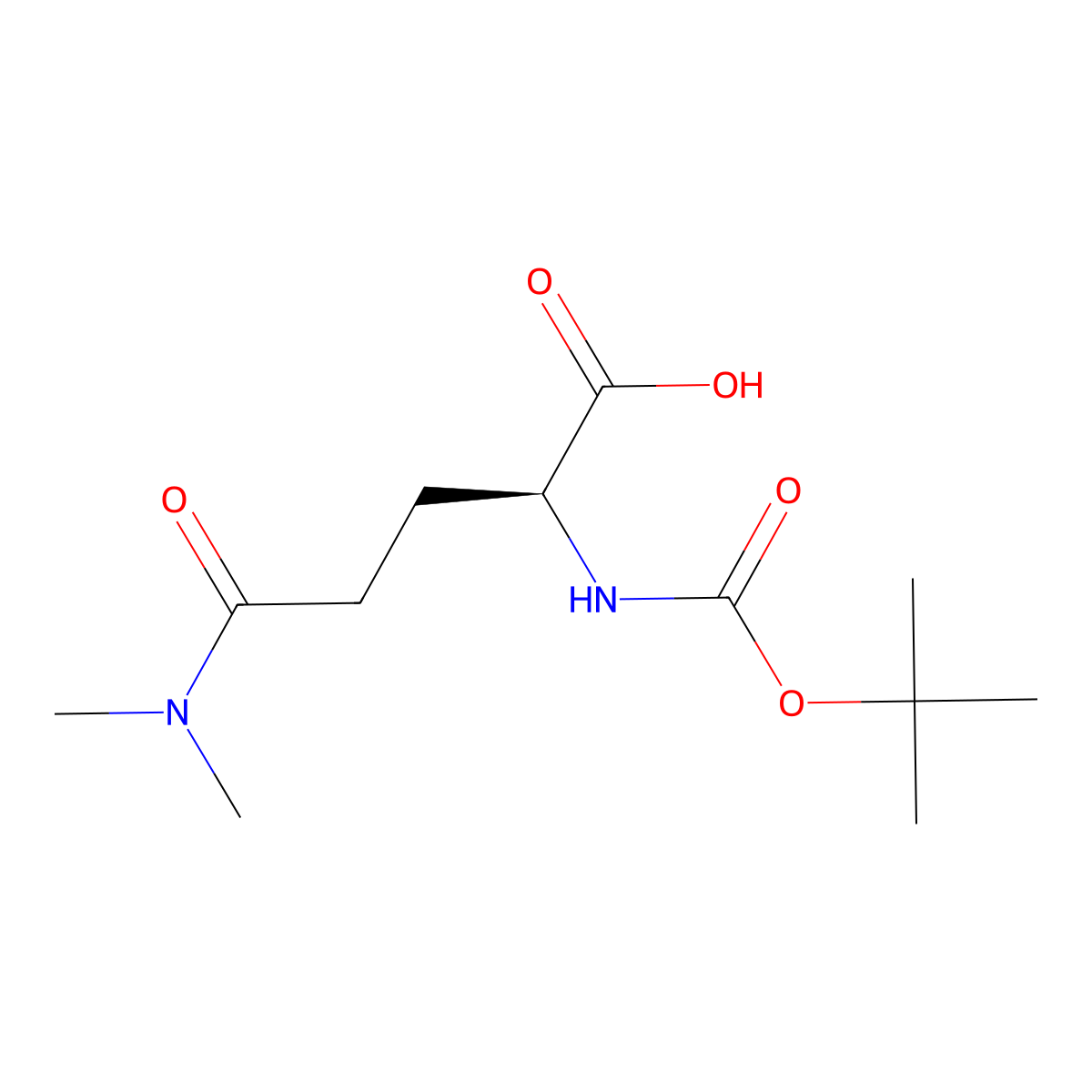 (S)-2-((t-Butoxycarbonyl)amino)-5-(dimethylamino)-5-oxopentanoic acid molecular structure, CAS 72449-42-4