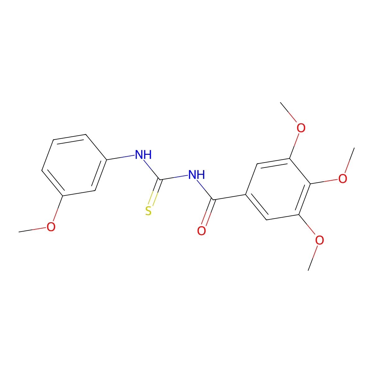 3,4,5-trimethoxy-N-[(3-methoxyphenyl)carbamothioyl]benzamide molecular structure, CAS 72449-85-5