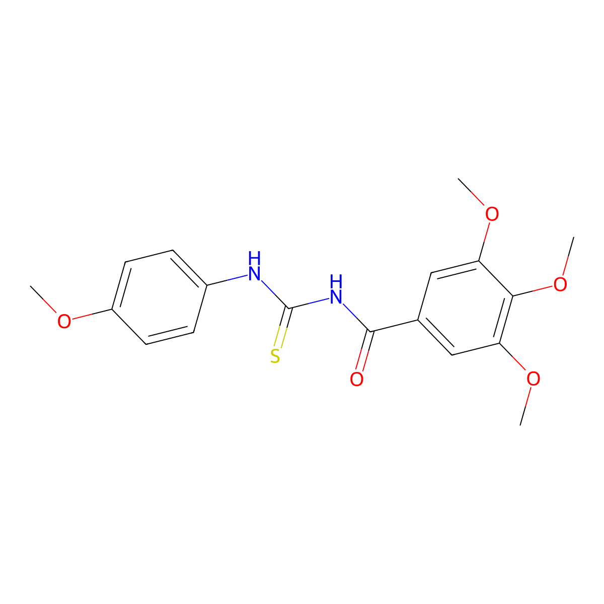3,4,5-trimethoxy-N-[(4-methoxyphenyl)carbamothioyl]benzamide molecular structure, CAS 72449-86-6
