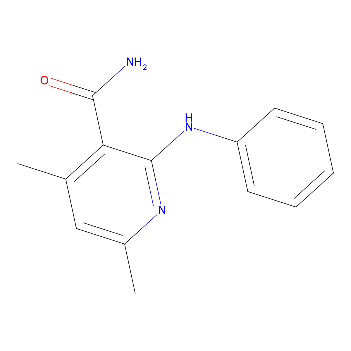 2-Anilino-4,6-dimethylpyridine-3-carboxamide molecular structure, CAS 72456-83-8